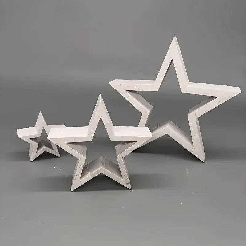 3PCS Star-Shaped Silicone Casting Molds, 3D Hollow Star DIY Craft