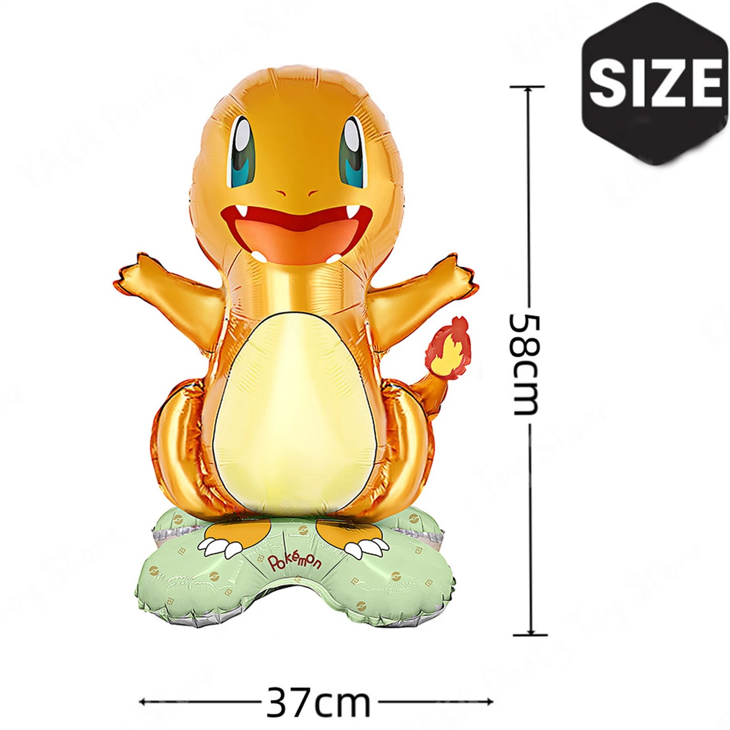 4Pcs Standing Pokemon Balloon Cartoon Pikachu Squirtle Bulbasaur