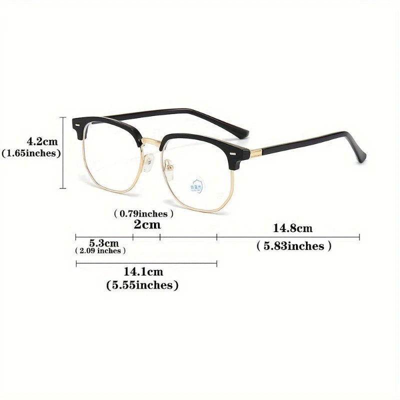 1 Piece of Men's Casual Style Half Framed Glasses PC Lenses Decorative