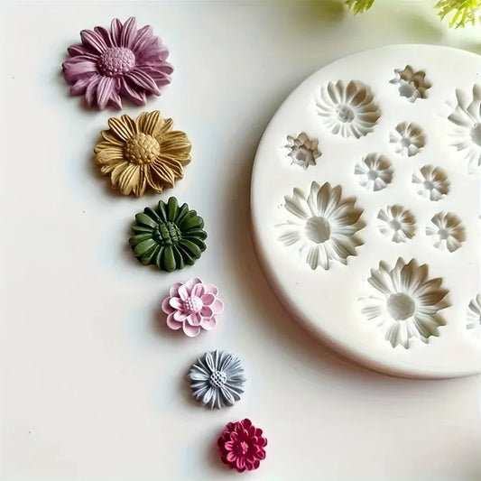 1pc Flower Silicone Mould Bouquet Polymer Clay Flower Casting Mold For