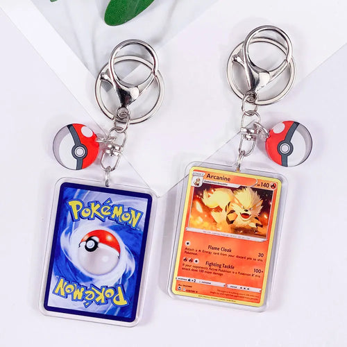 Pokémon Card Cute Acrylic Car Keychain Accessories Pikachu Charizard