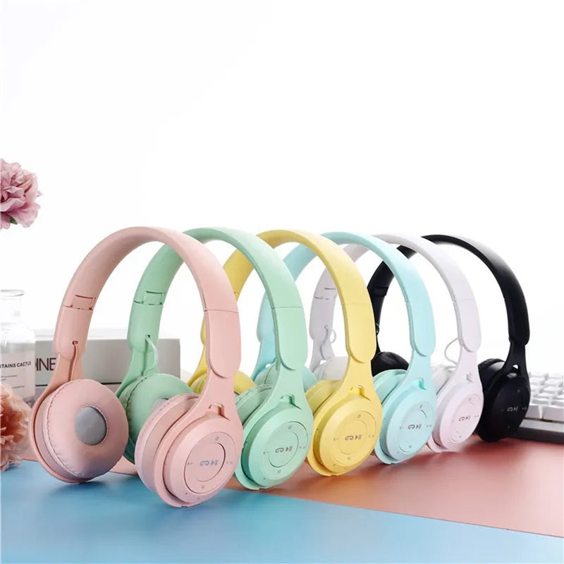 Macaron Headphones Kids Wireless Bluetooth Headphone Stereo Headband