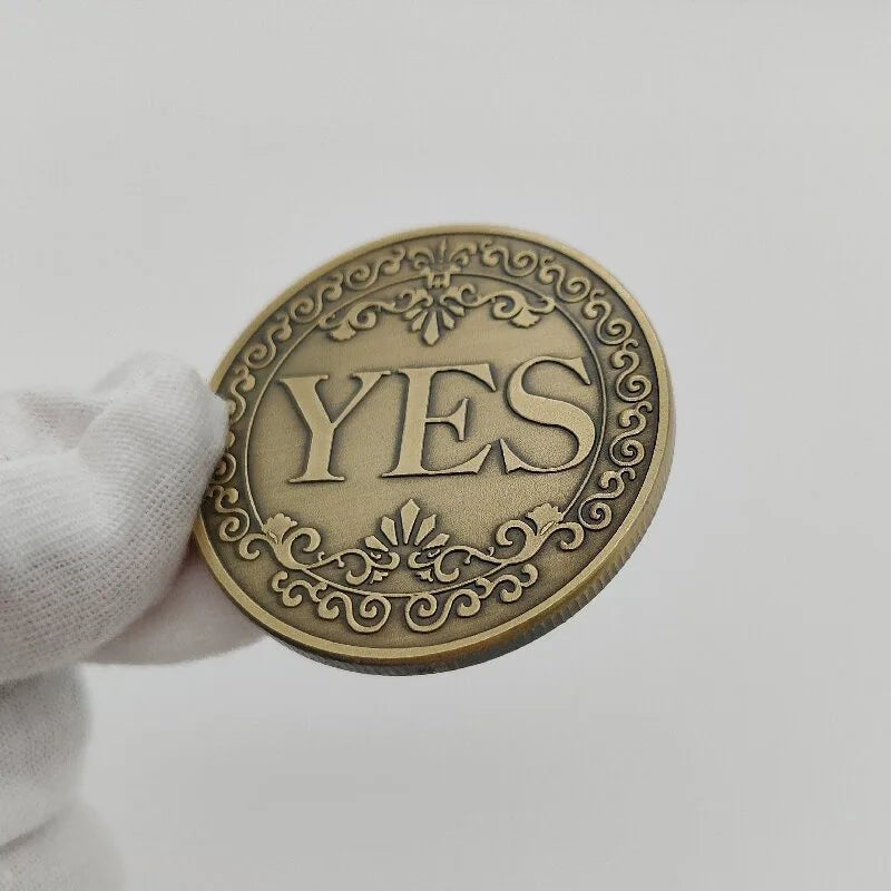 1PC Bronze Yes or No Commemorative Coin Souvenir Non-currency Coins