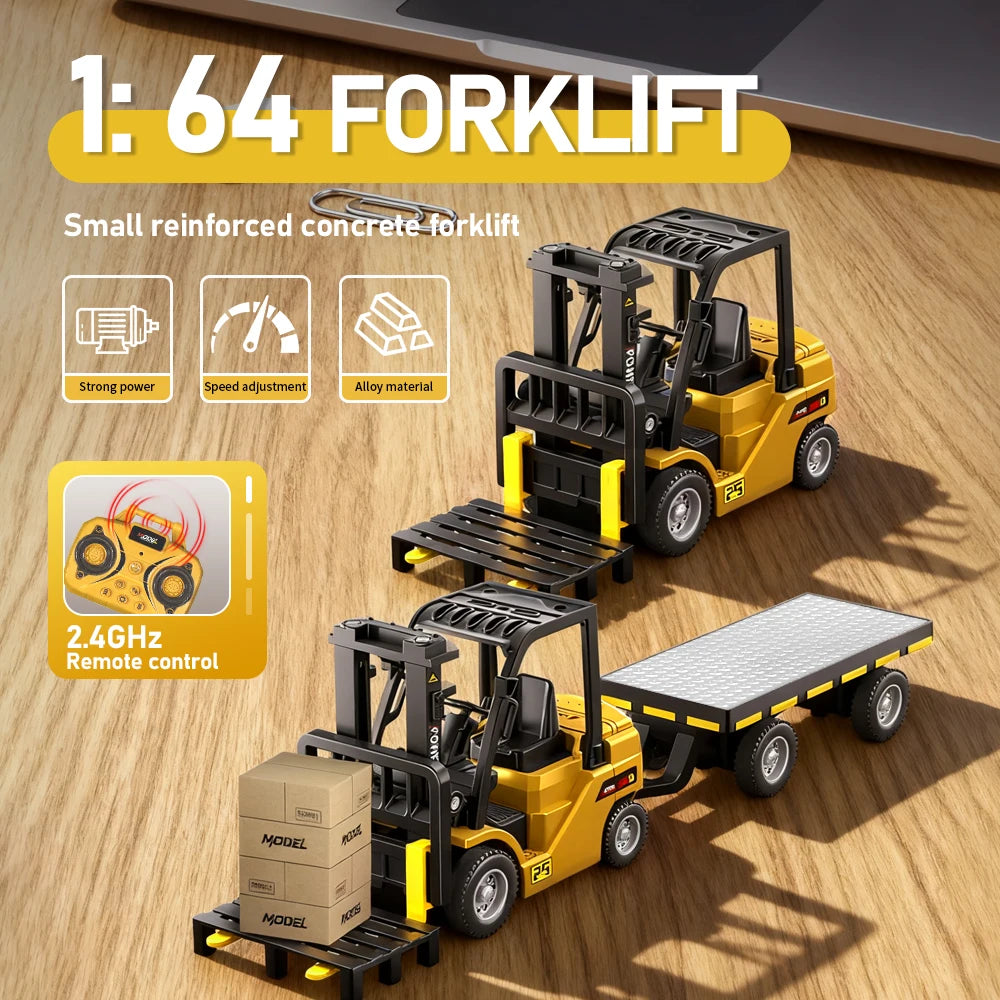 1:64 Bluetooth Remote Control Crane And Forklift two-in-one Desktop
