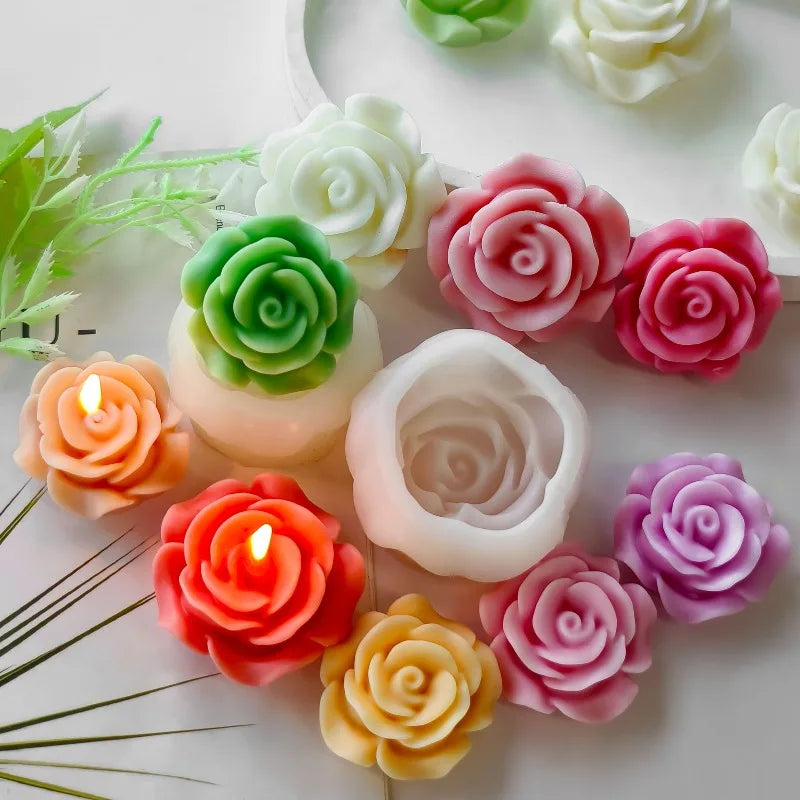 3D Mini Rose Flower Silicone Candle Mold DIY Craft Resin Gypsum Cement