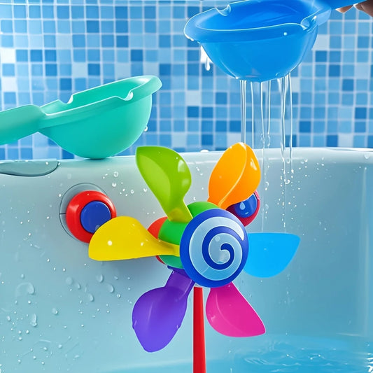 1pc Spinning Bath Toy Windmill, Fun Bathtime Sensory Play for Baby