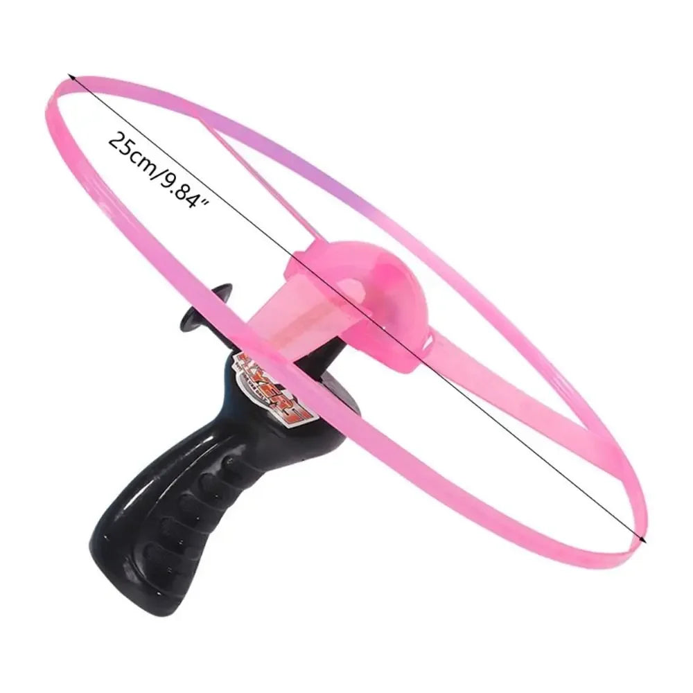 Kids Luminous Flying Disc Propeller Toys LED Lighting Pull String