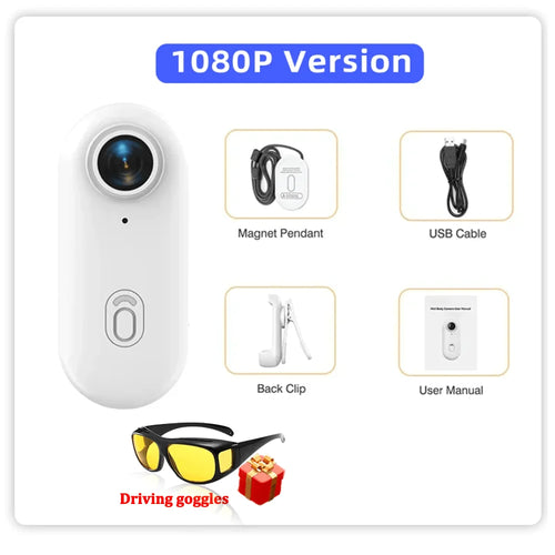 4K Pocket Magnetic POV Vlog Cam Portable Body Recorder Mini WiFi