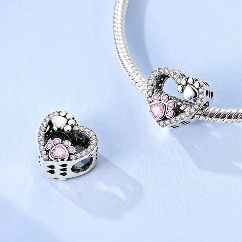 New Love Heart Shaped Charms 925 Sterling Silver Family Love