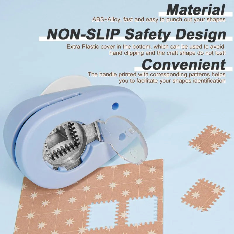 Stamp Shaped Paper Punch, Portable Hole Puncher for Crafts,
