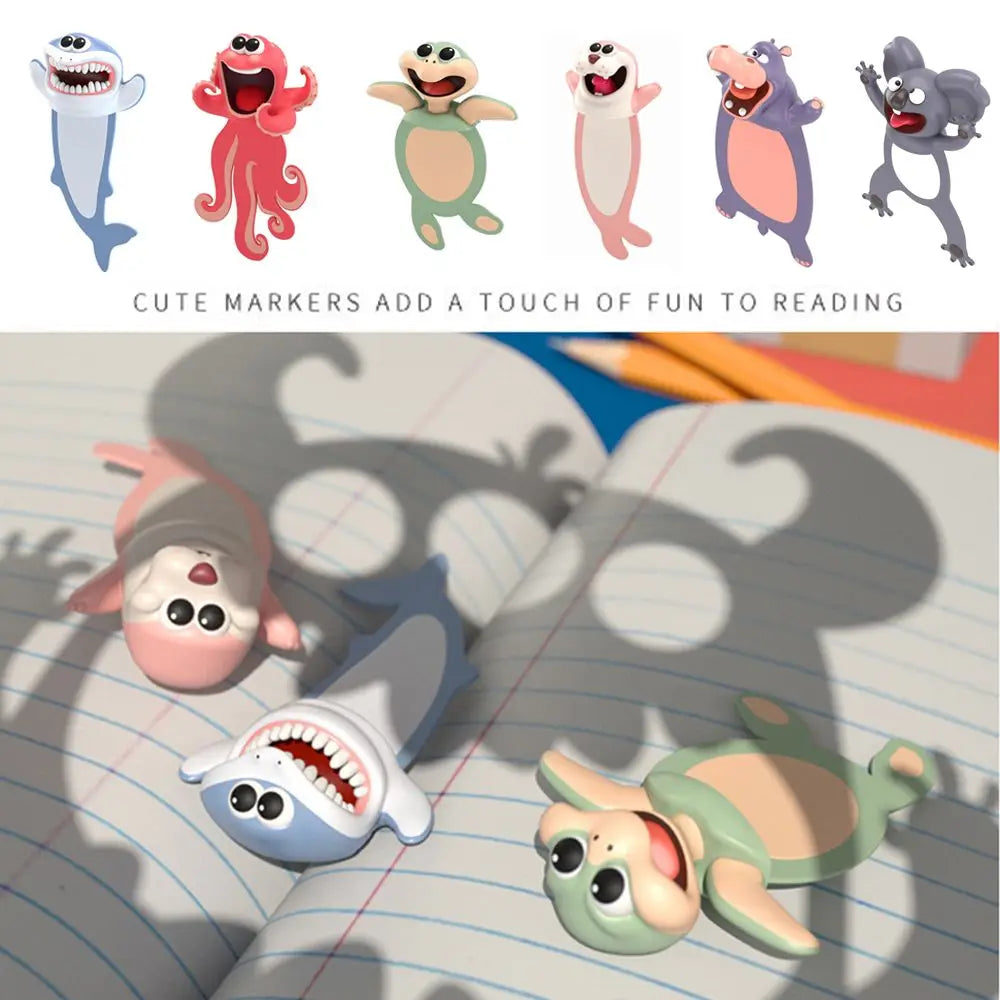 Creative Stationery Bookmarks 3D Stereo Cartoon Marker Animal