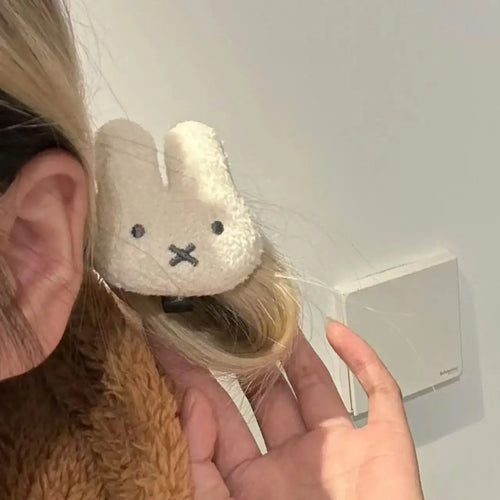 Miffy Cartoon Hair Tie Hairpin Brooch Bangs Clip Pendant Sweet