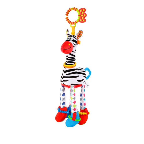 Soft Giraffe Zebra Animal Handbells Rattles Plush Infant Baby