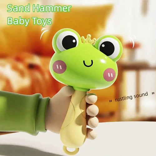 Cartoon Rattle, Newborn Sensory Grasp Toy, Chew-Safe Early Ed Handbell