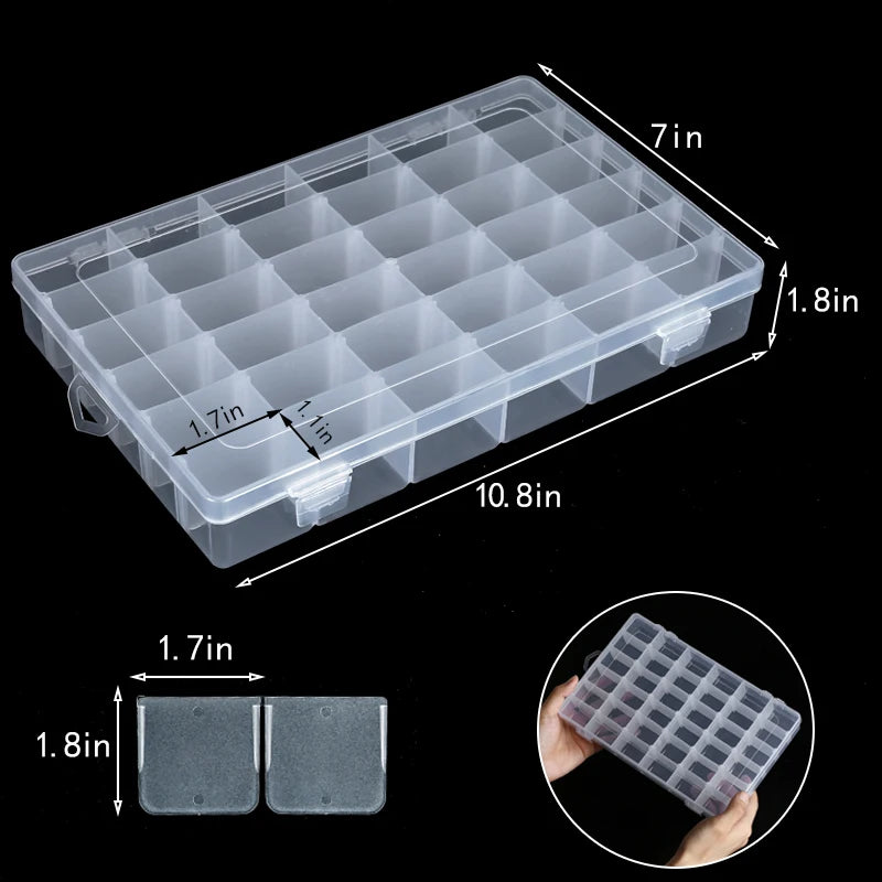 36 Grids Plastic Organizer Box Storage Container Jewelry Box with