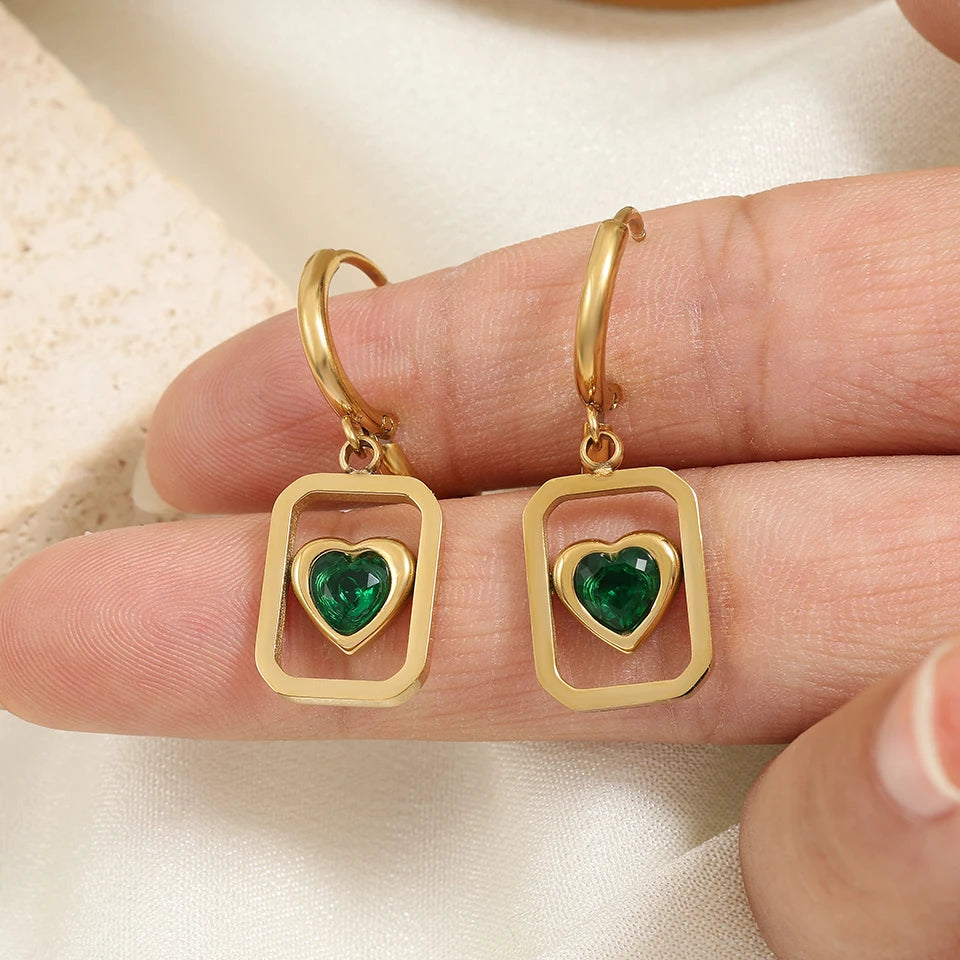 ZAKOL Gold Color Plated Stainless Steel Hoop Earrings for Women