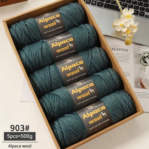 500g Alpaca Wool 245 Chunky Knitting Yarn Multi-Color Autumn and