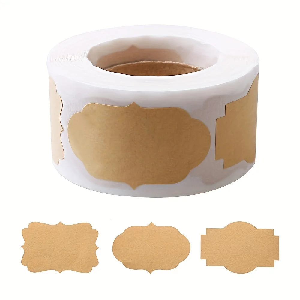 500pcs Rolled Gift Labels, Self-adhesive Paper Stickers For Cosmetics,