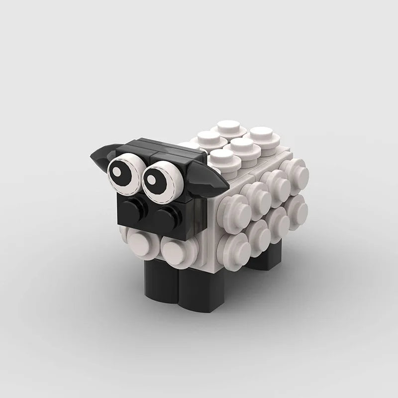 Cute And Creative Small Animal Sheep Building Blocks Toys,  Cartoon