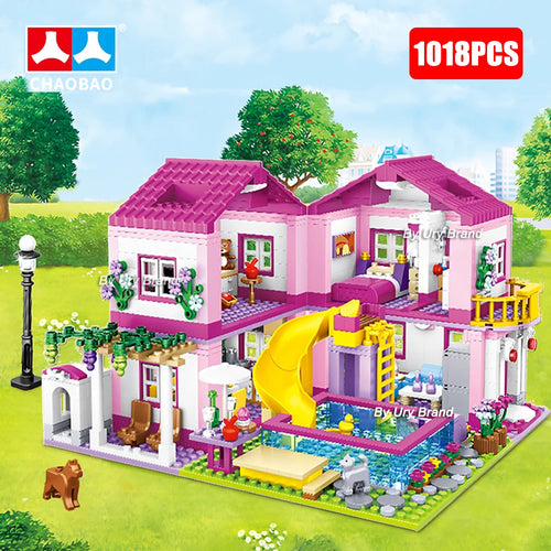 Friends City House Summer Holiday Villa Castle Building Blocks Sets