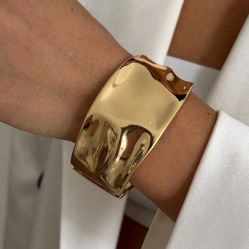 Ingemark Exaggerated Punk Irregular Wide Cuff Bangle for Women Vintage