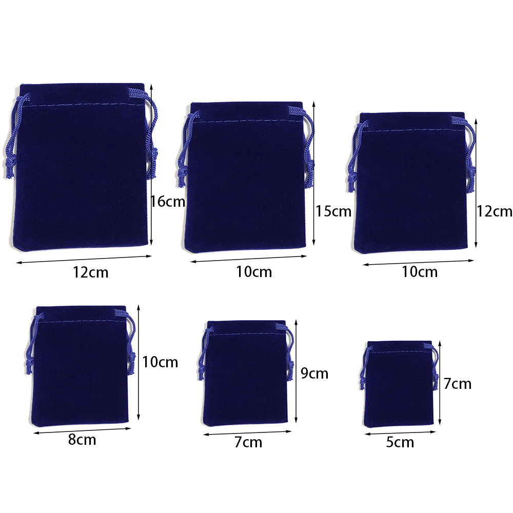 5-10pcs/lot Color Velvet Drawstring Bag Multi-size Packing Sachet for