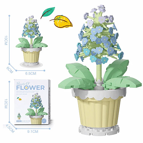 Creative Building Block Bouquet, Eternal Flower Plant Potted Gift,