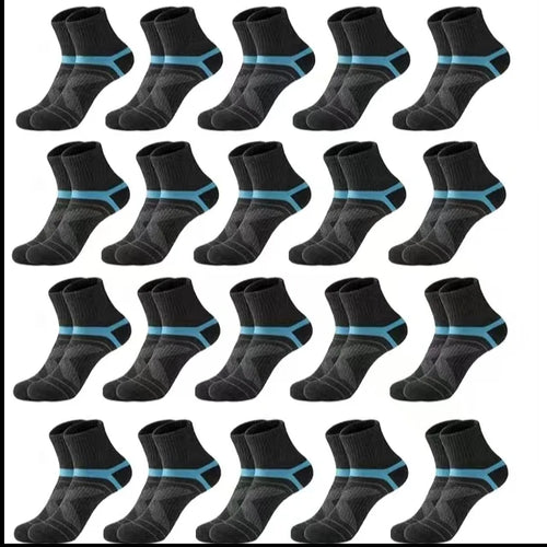 3 Pairs Men's Socks Hiking Black Sports Basketball Socks Casual Soft