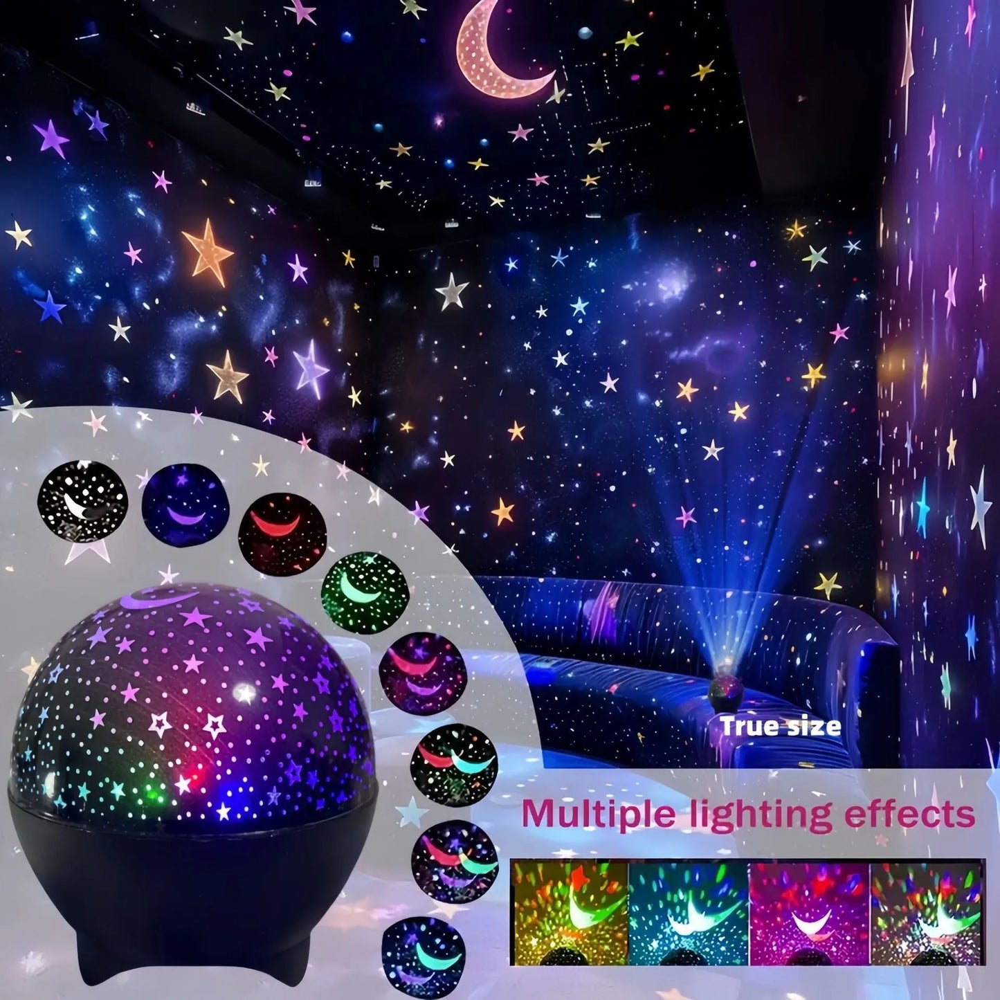 RGB Night Lights LED Projector Light Starry Moon Galaxy Projection
