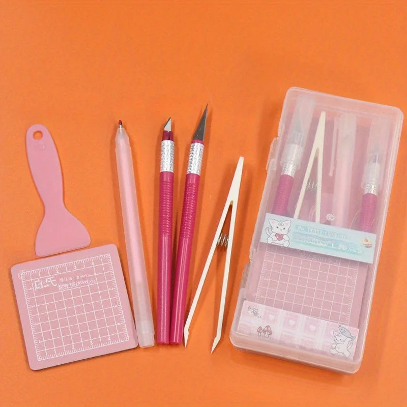 DIY Scrapbooking Tool Kit, DIY Hand Tools Set with Pen, Carving Knife,