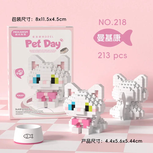 Animal Small Particle Dog Cat  Mini Building Blocks DIY Assembly Brick