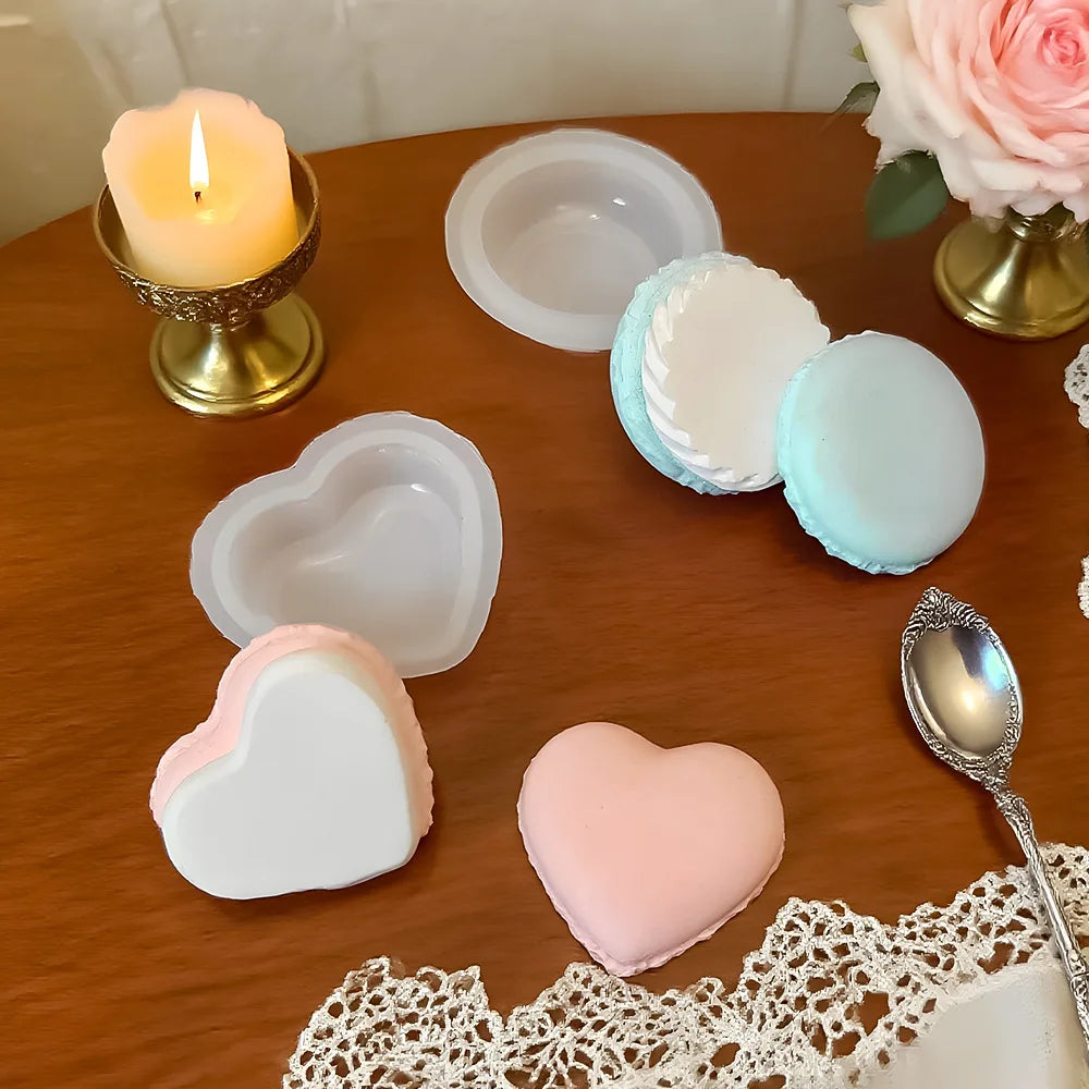 Macaron 3D Silicon Mold for Candle Soap Making Fondant Cake Molds