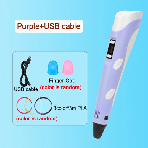 3D Printing Pen DIY Drawing Paiting  With LCD Screen Compatible PLA