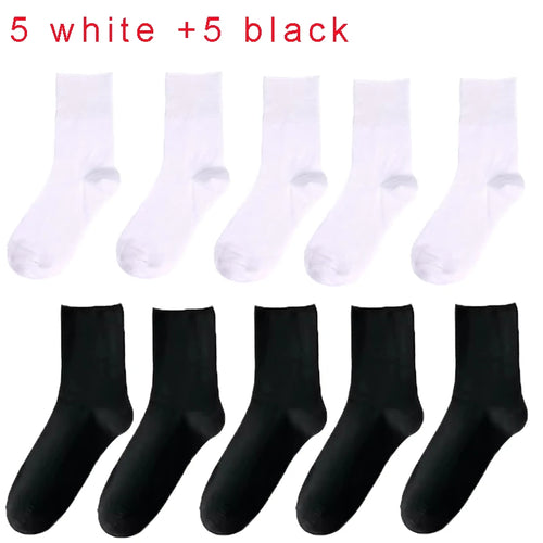 10PCS=5Pairs Loose Mouth Socks Diabetic Prevent Varicose Veins Cotton