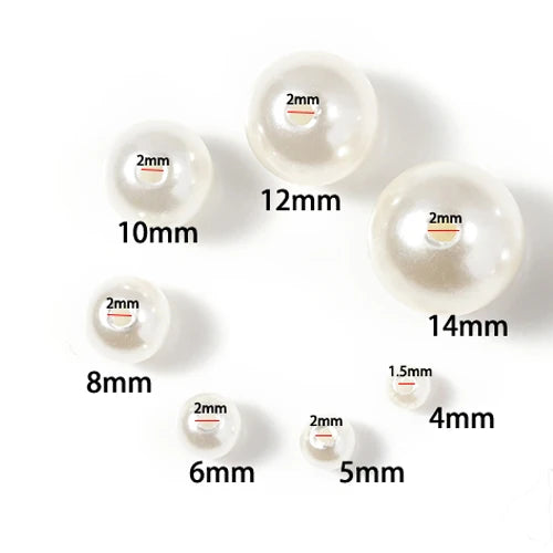 200pcs perforated ABS imitation pearl beads 4/5/6/8/10mm Round Spacer