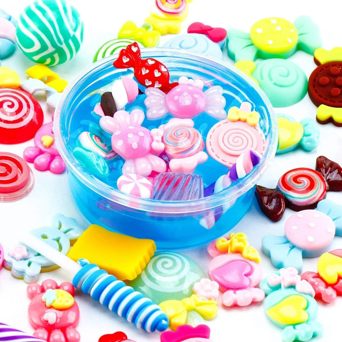 30pcs Random Candy Slime Charms Cute Set Mixed Resin Sweets Flatback