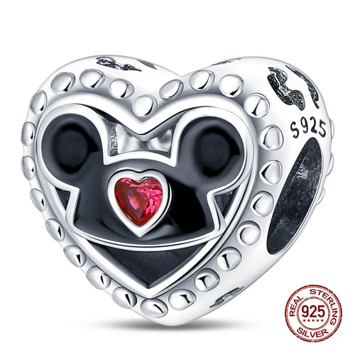 New S925 sterling silver Disney Mickey Mouse pendant bead suitable Fit