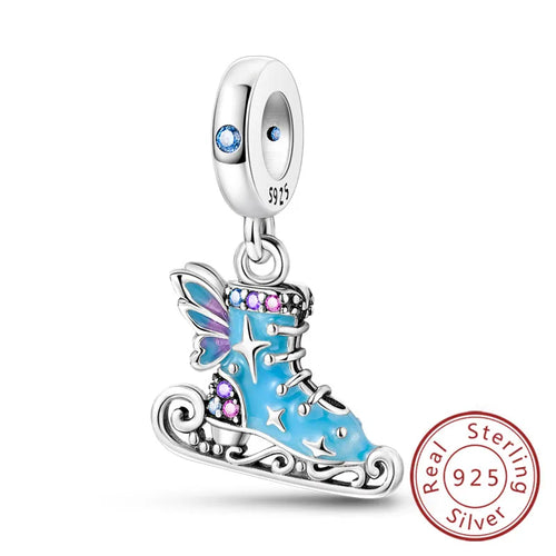Fit Original 925 Sterling Silver Charms Beads Bow Perfume Bottle Pink