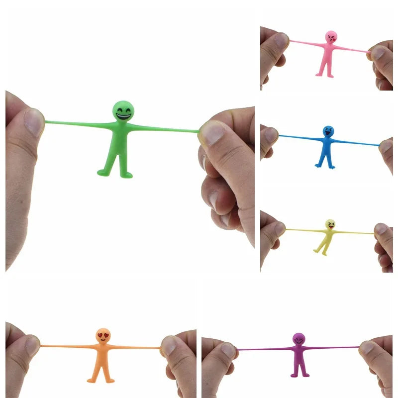 10Pcs Novelty Stretchy Stretch Toy Cute Colorful Yellow Stress Relief
