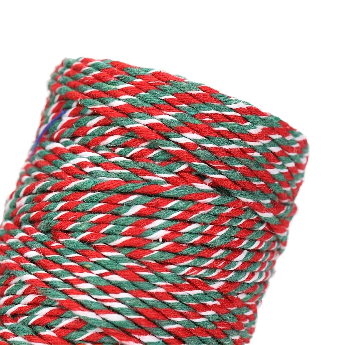 100M/Roll Red Green and White  Colorful Cotton Rope for Home