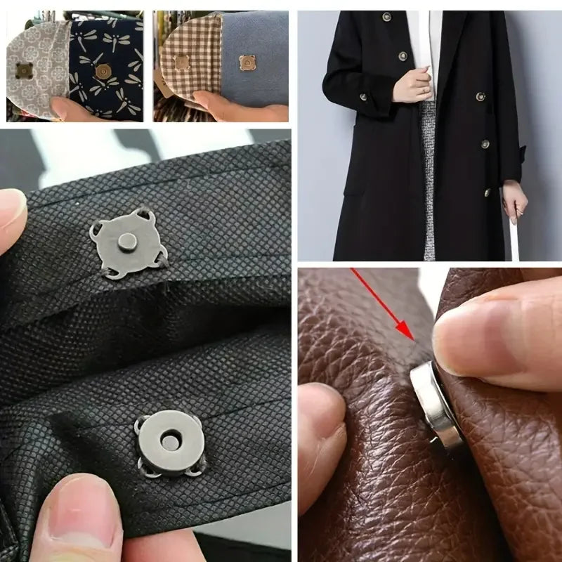 5/8sets Square Magnetic Snap Fasteners Clasps Button Handbag Purse
