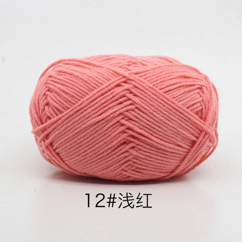 40-50g/Set 4ply Milk Cotton(80%) Knitting Yarn Needlework Dyed Lanas