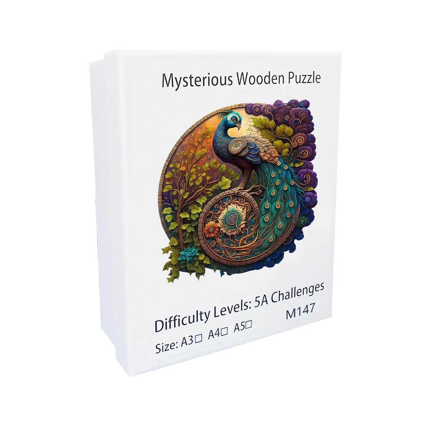 Round Peacock Wooden Jigsaw Puzzle Irregular Animal Shaped Wooden