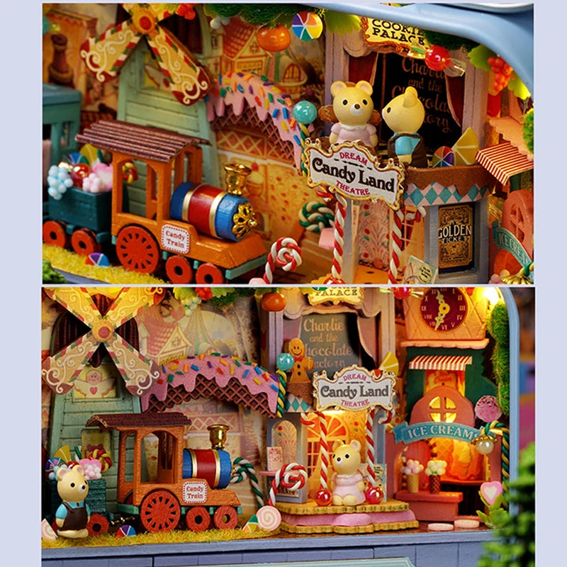 Box Theatre DIY Wooden DollHouses Miniature Box Cute Doll Houses 3D