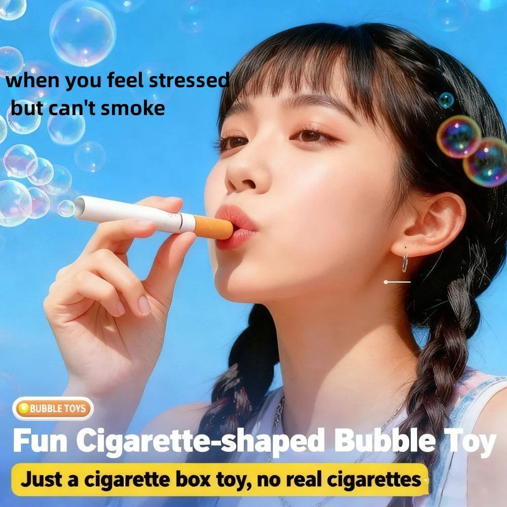 Funny Creative Cigarette Toy Case with Bubble Liquid Metal Smoking