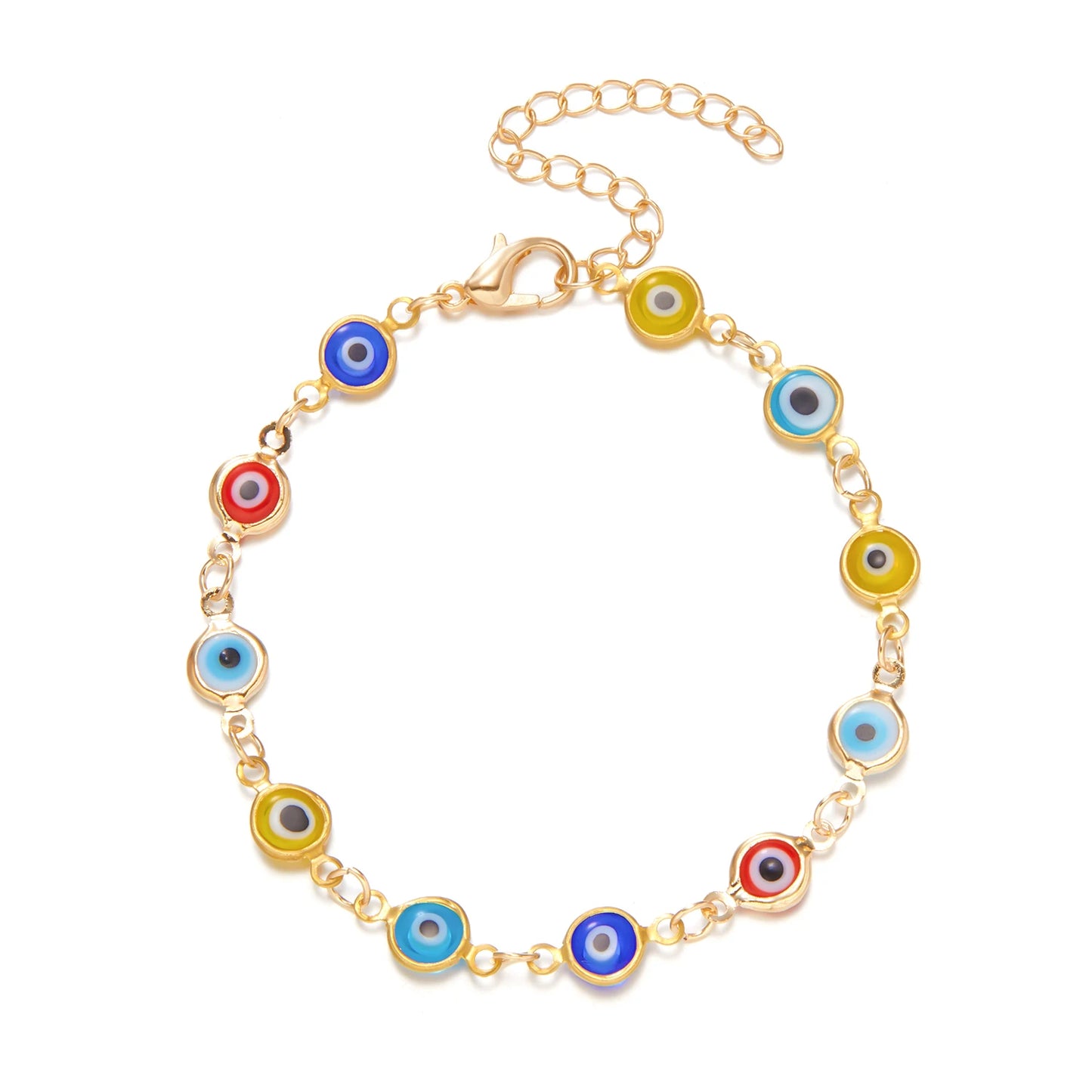 Lucky Turkey Evil Eye Bracelet For Women Men Colorful Red Blue Eye