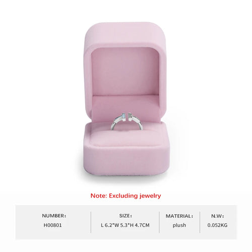 Oirlv Velvet Ring Box Pink Earring Jewelry Box Necklace Bracelet