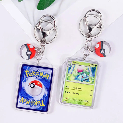 Pokémon Card Cute Acrylic Car Keychain Accessories Pikachu Charizard
