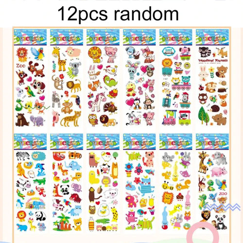 12pcs/set Children Bubble Stickers 3D Sticker Toy Plastic Multiple