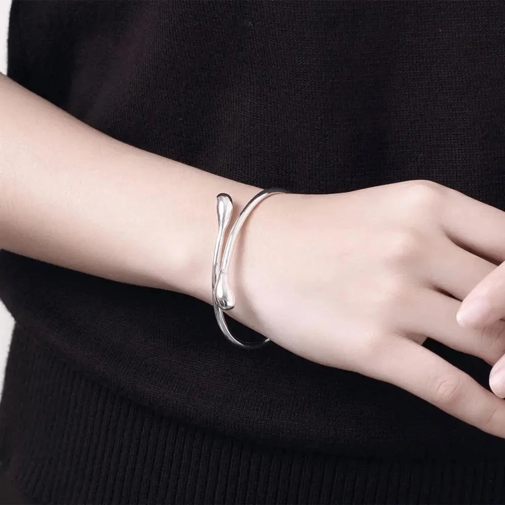 Charm 925 Sterling Silver Bracelets for Women fine Water droplets